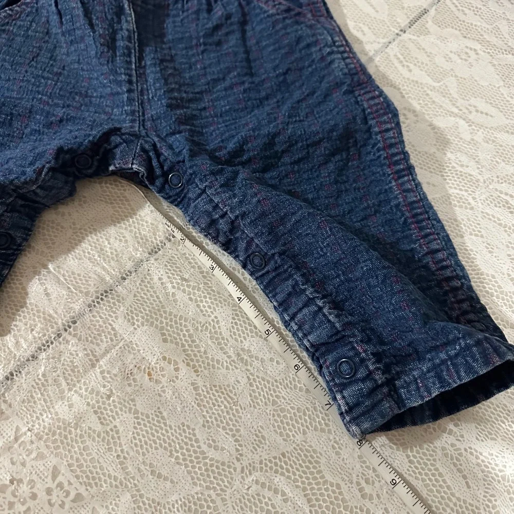 Vintage 90's OshKosh B'gosh Vestback‎ Blue Denim Overalls 12 Month Baby Infant